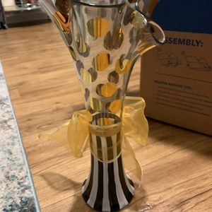 12” courtly stripe clown vases
